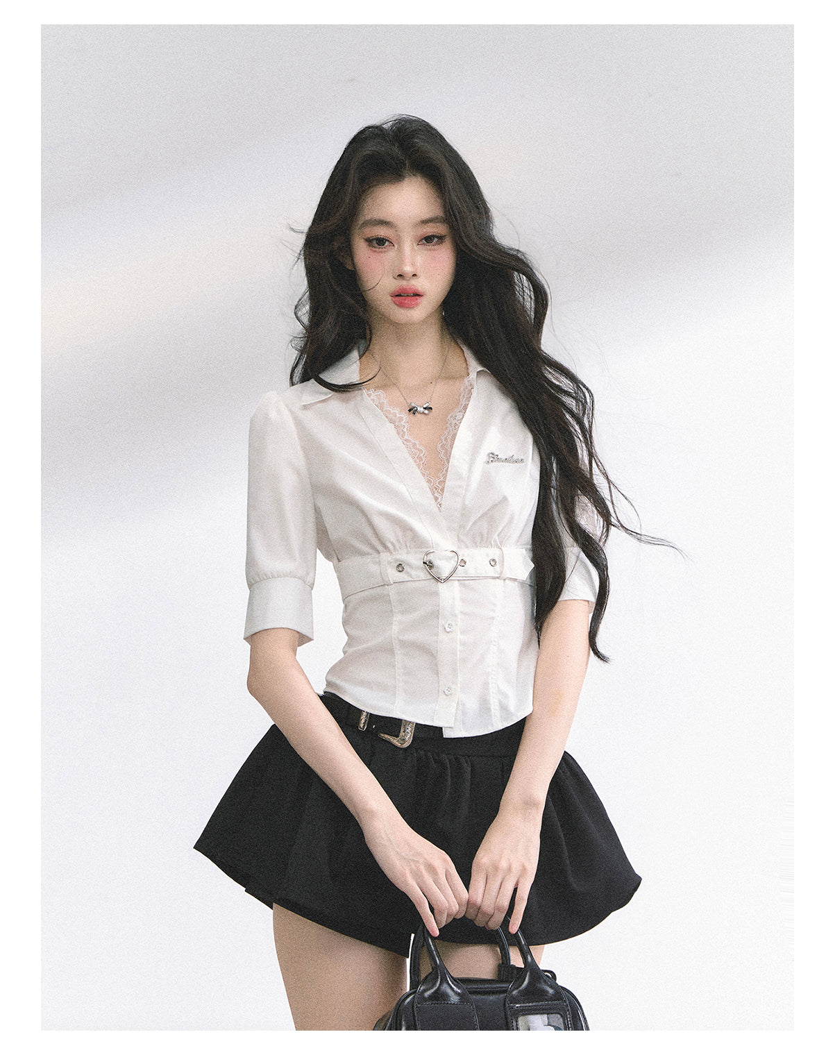 SHAOYEYAN French Lace Striped Shirt