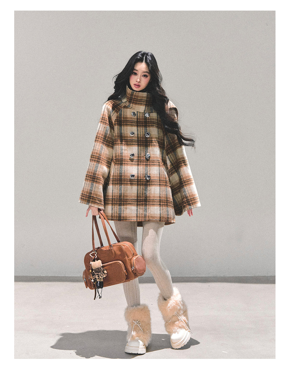ShaoYeYan Hidden Grid Secret Wool Coat