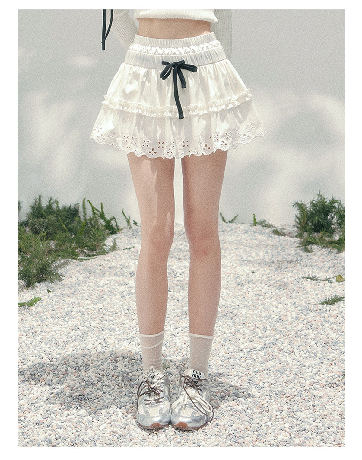 ShaoYeYan Aomalm Spring Field Skirt French White Midi Skirt