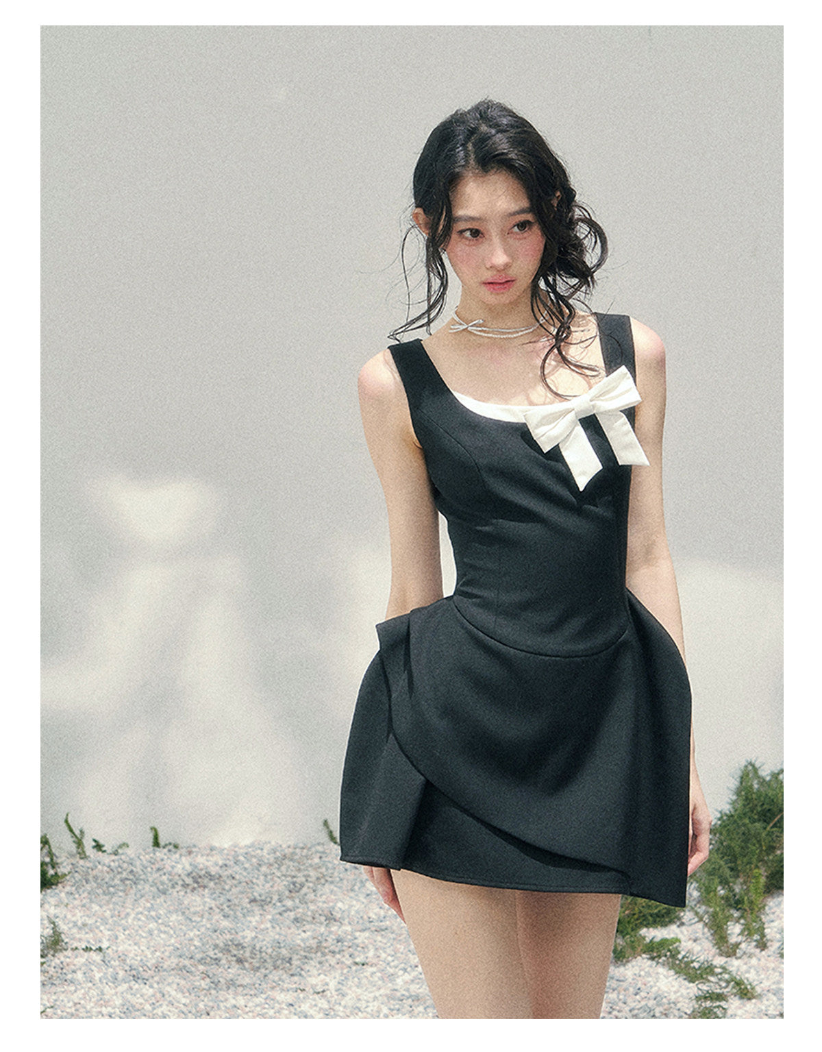 ShaoYeYan Aomalm Her Sweetness Sinks Fake Two-Layer French Dress