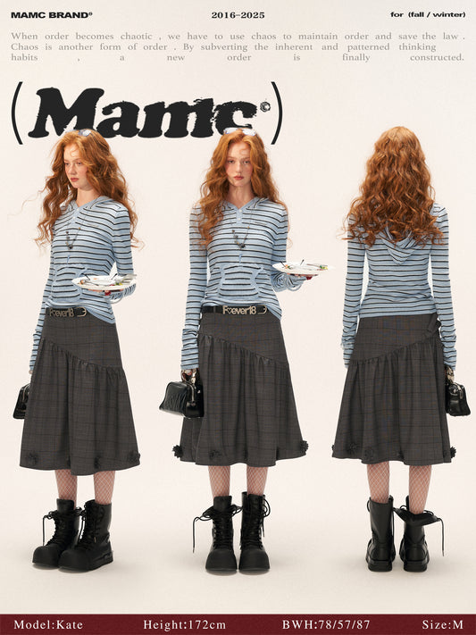 MAMC Apple Striped Long Sleeve Hooded Top