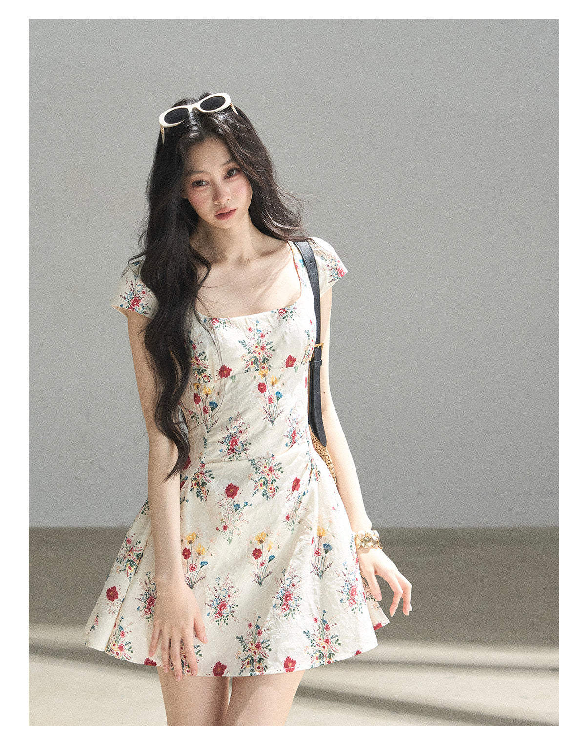 ShaoYeYan Aomalm Blossoming Flower French Chiffon Floral Dress