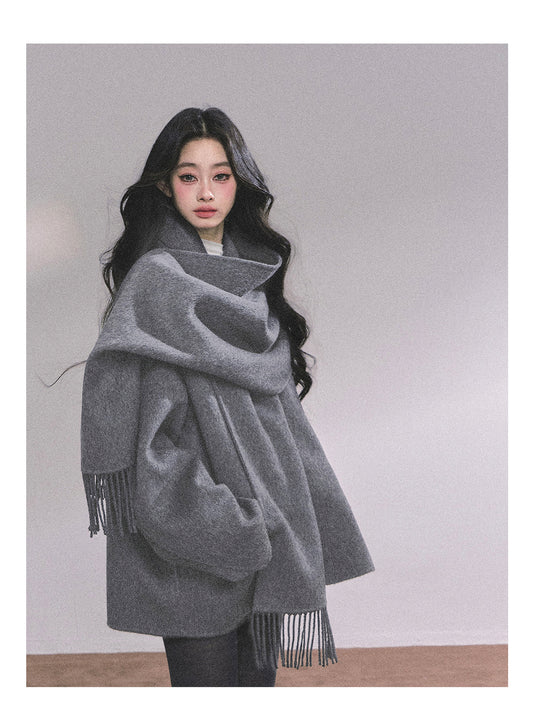 ShaoYeYan British Museum 100% Wool Double-Faced Coat