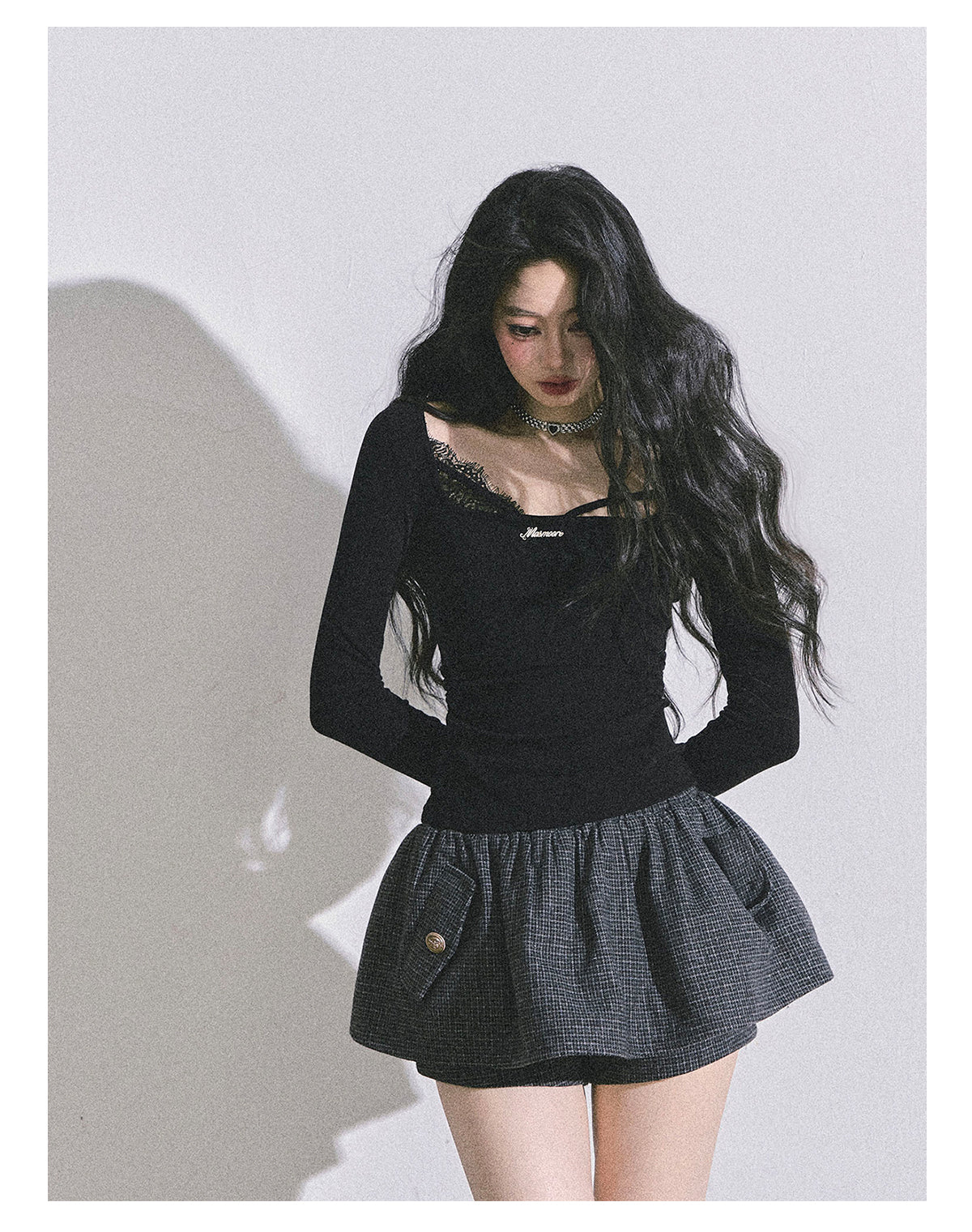 ShaoYeYan Long Sleeve Lace T-Shirt