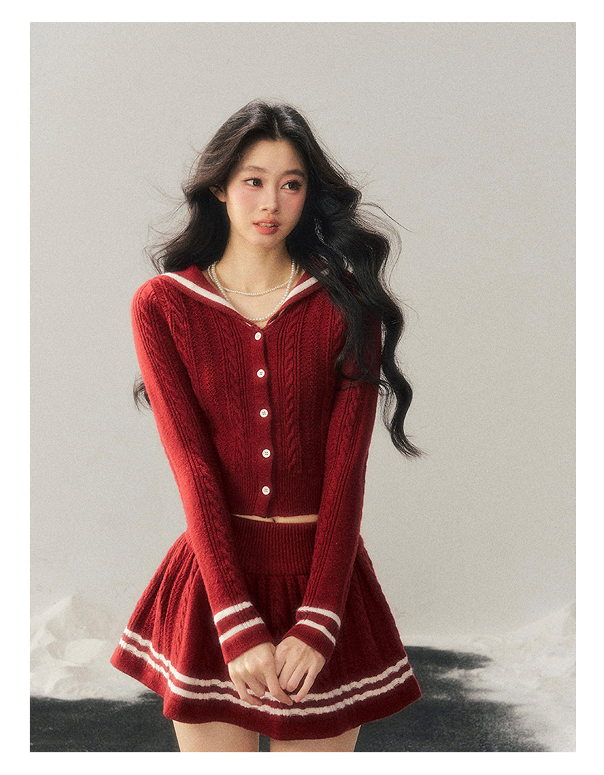 ShaoYeYan Evening Wind Whisper French Knit Set