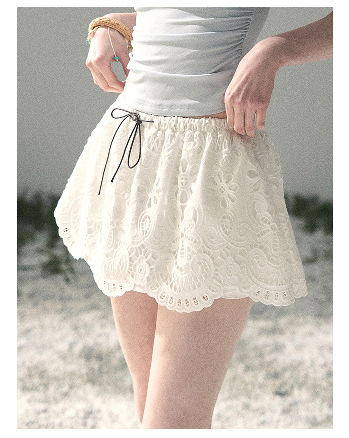 ShaoYeYan Aomalm Drunk in Your Embrace French Floral Hollow Skirt