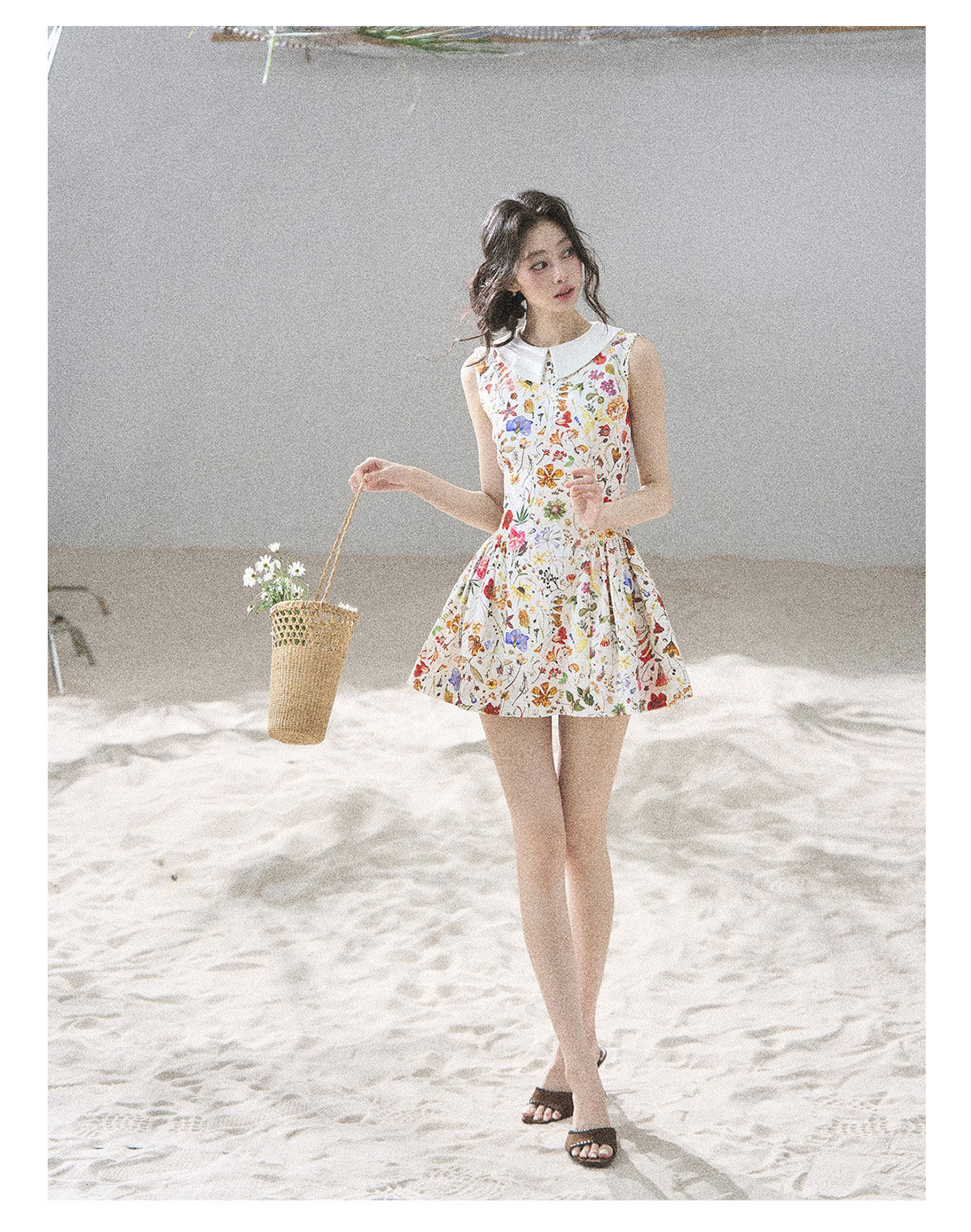 ShaoYeYan Aomalm Petals Blown by the Wind French Floral Dress
