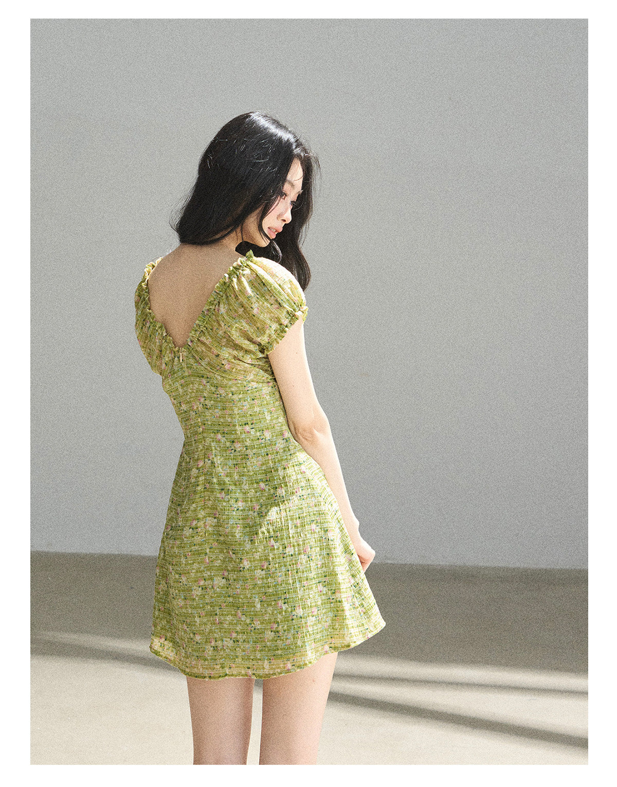 ShaoYeYan Aomalm Breath of the Forest French Embroidered Chiffon Dress