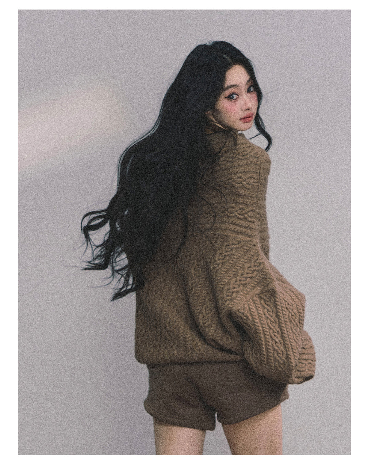 ShaoYeYan Norwegian Exchange Student Premium American Knit Cable Sweater