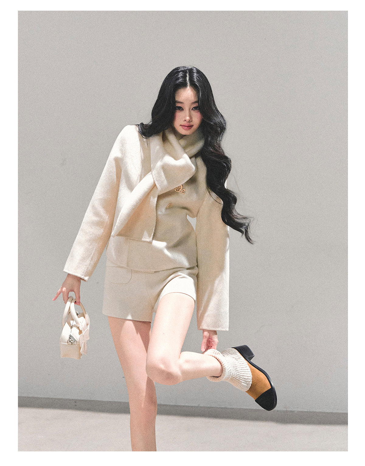 ShaoYeYan Twilight Snow Forest Wool Coat