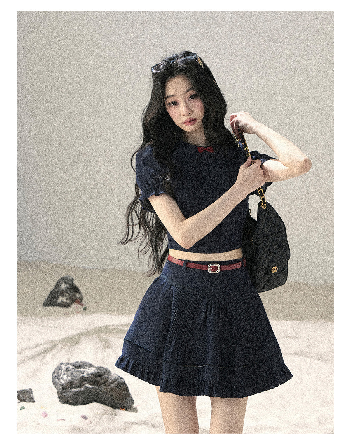 ShaoYeYan Aomalm Seaside Breeze Korean Academia Denim Set