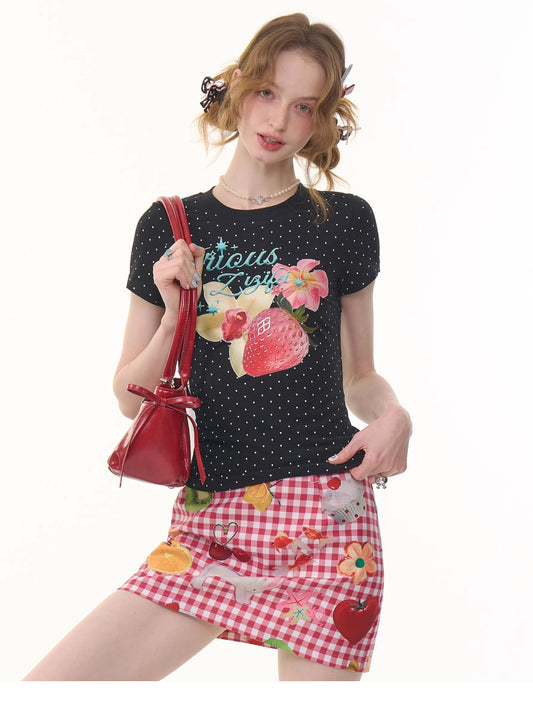 ziziFei Vintage Strawberry Pop Tee