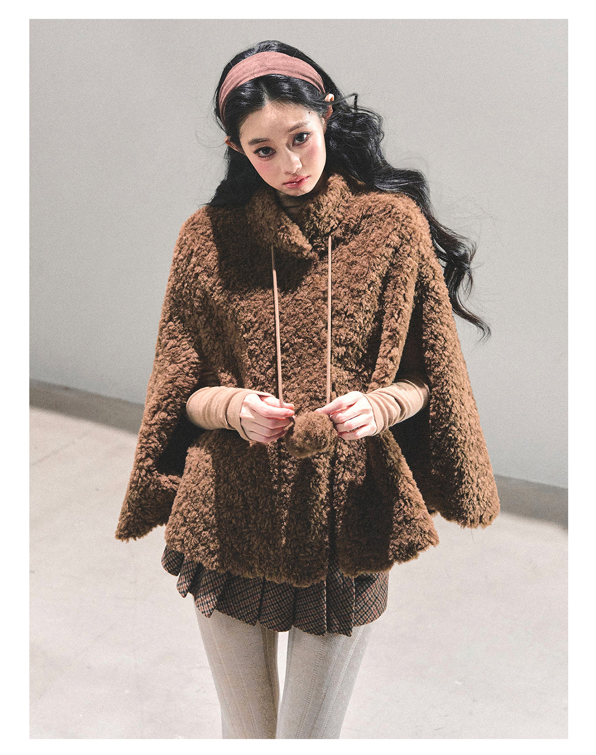 ShaoYeYan Dusk Warmth Loose Lamb Fur Coat