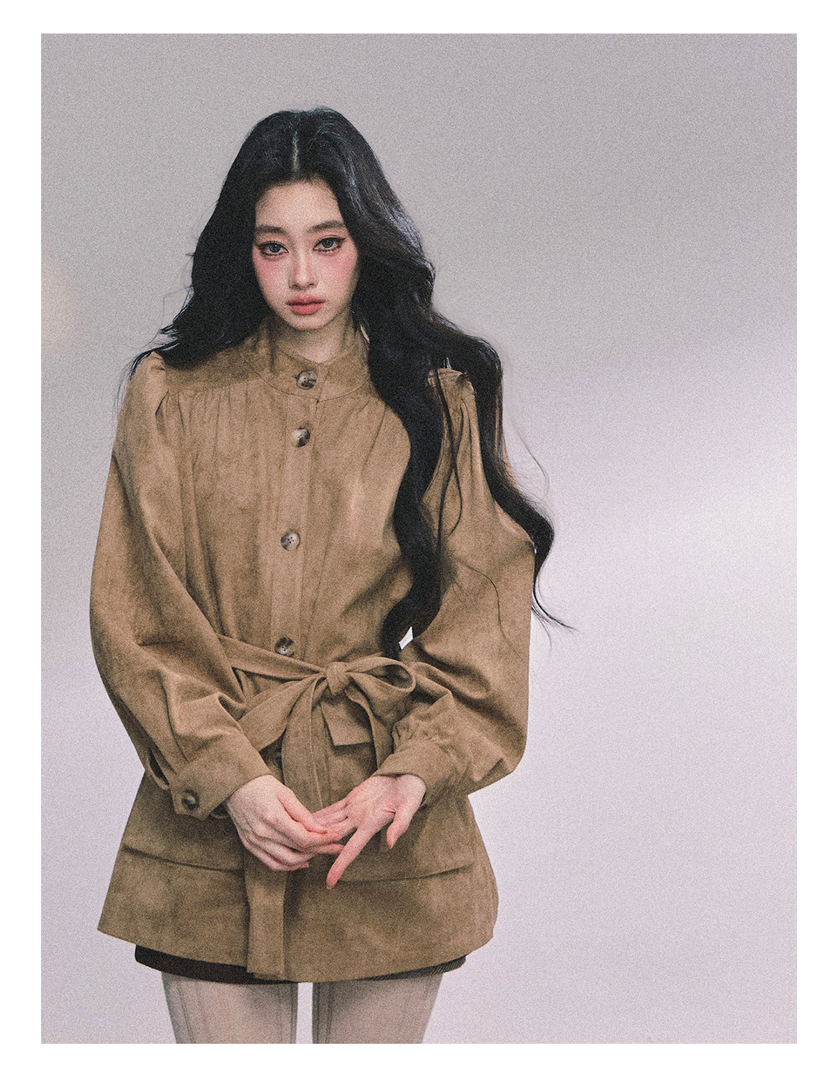 ShaoYeYan Cocoa Warm Brown Premium French Suede Blazer