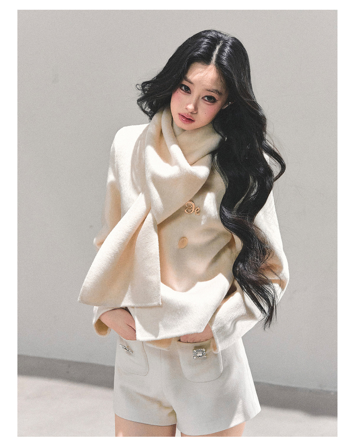 ShaoYeYan Twilight Snow Forest Wool Coat