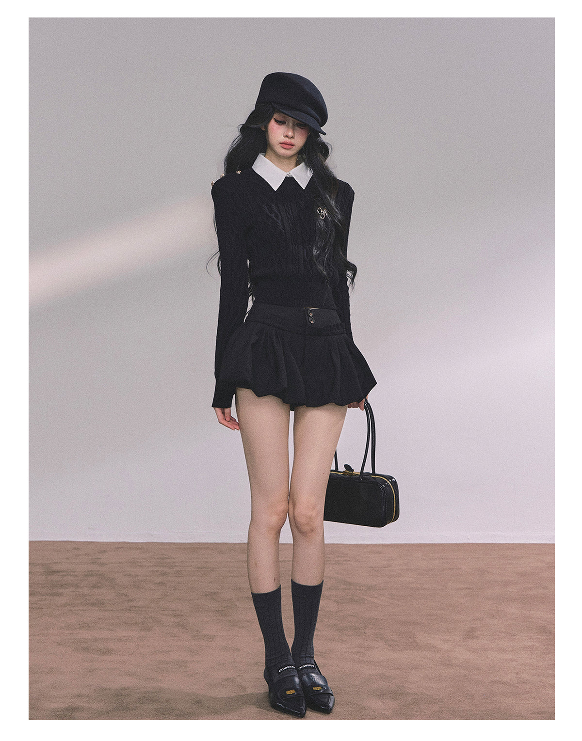 ShaoYeYan Intellectual Aesthetic Fake Two-Layer Knit Sweater