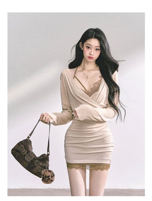 SHAOYEYAN French Lace Bodycon Dress Set
