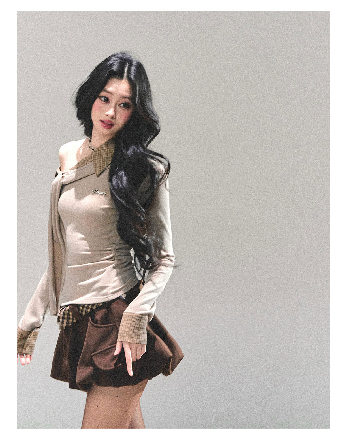 ShaoYeYan She Passes Quietly Fake Two-Layer Knit Top