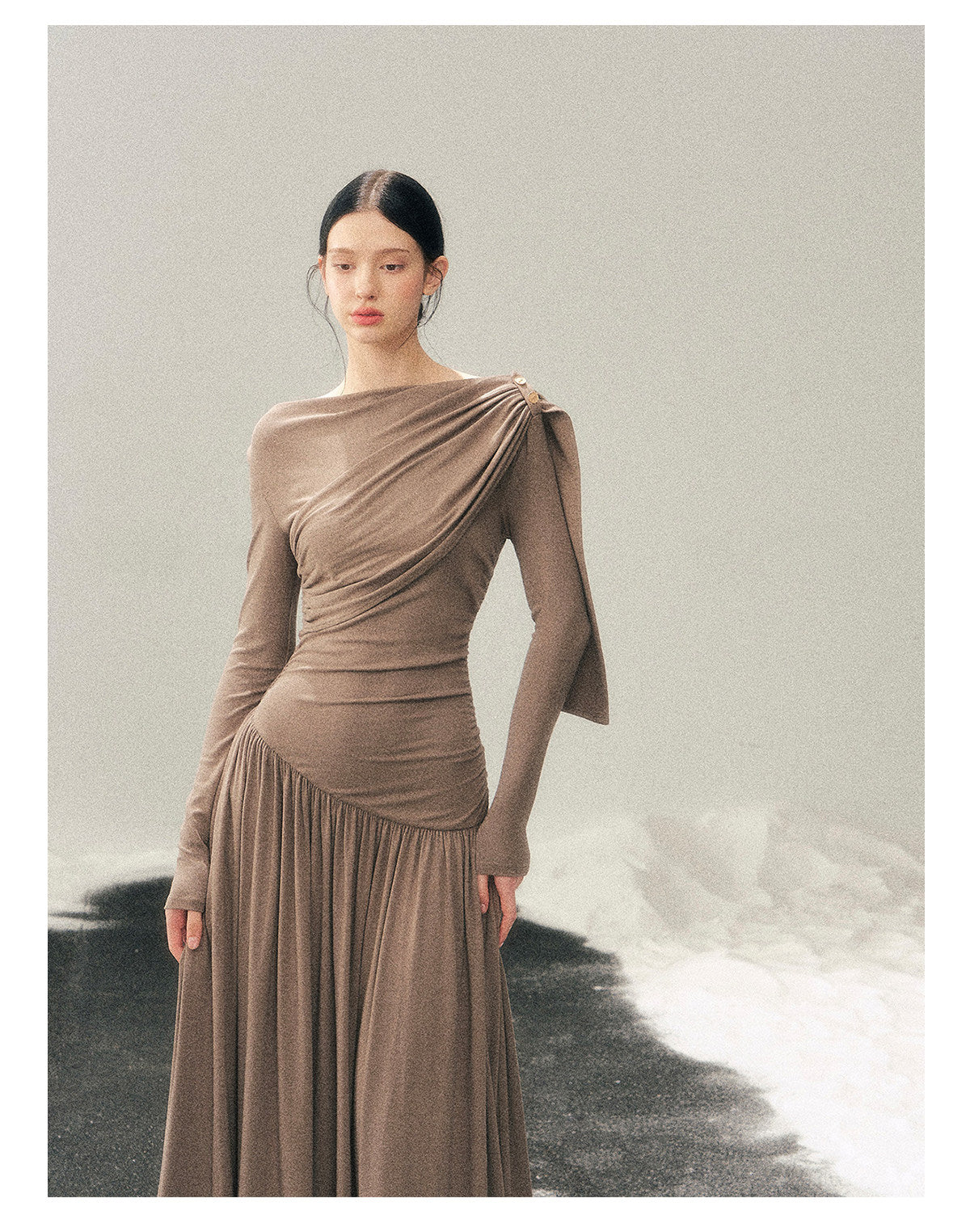 ShaoYeYan Aomalm Pure Heart Reflects Snow French Chic Dress