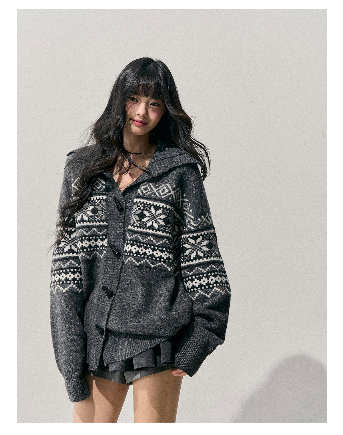 ShaoYeYan Aomalm Weightless Night Fair Isle Toggle Cardigan