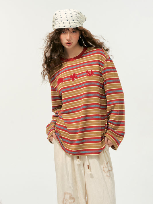 SOMESOWE Playful Patchwork Striped Tee