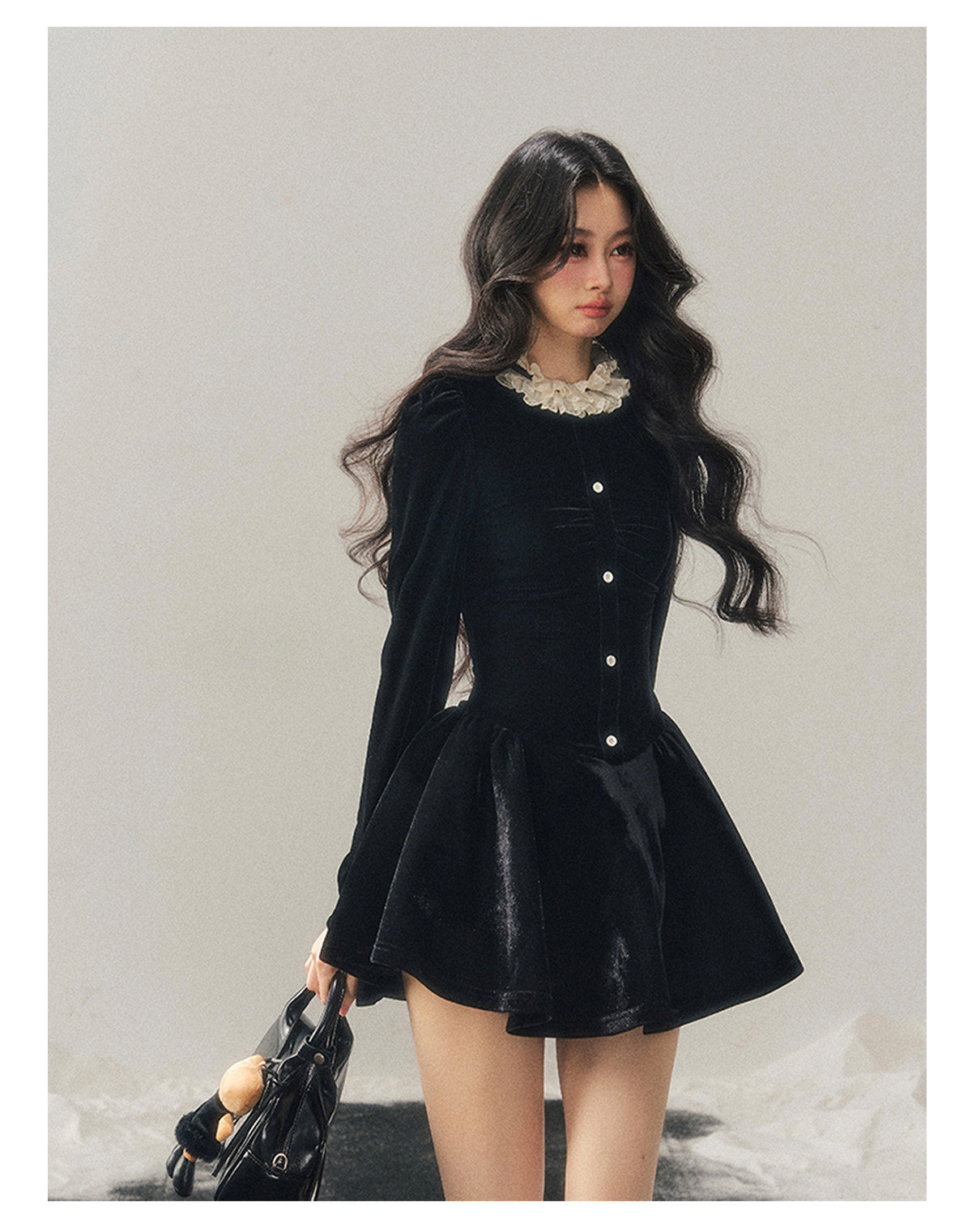 ShaoYeYan Aomalm Bernard Heiress French Ruffle Lace Dress