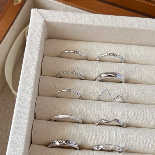 VIGVOG 2024 Minimalist Silver Ring Collection