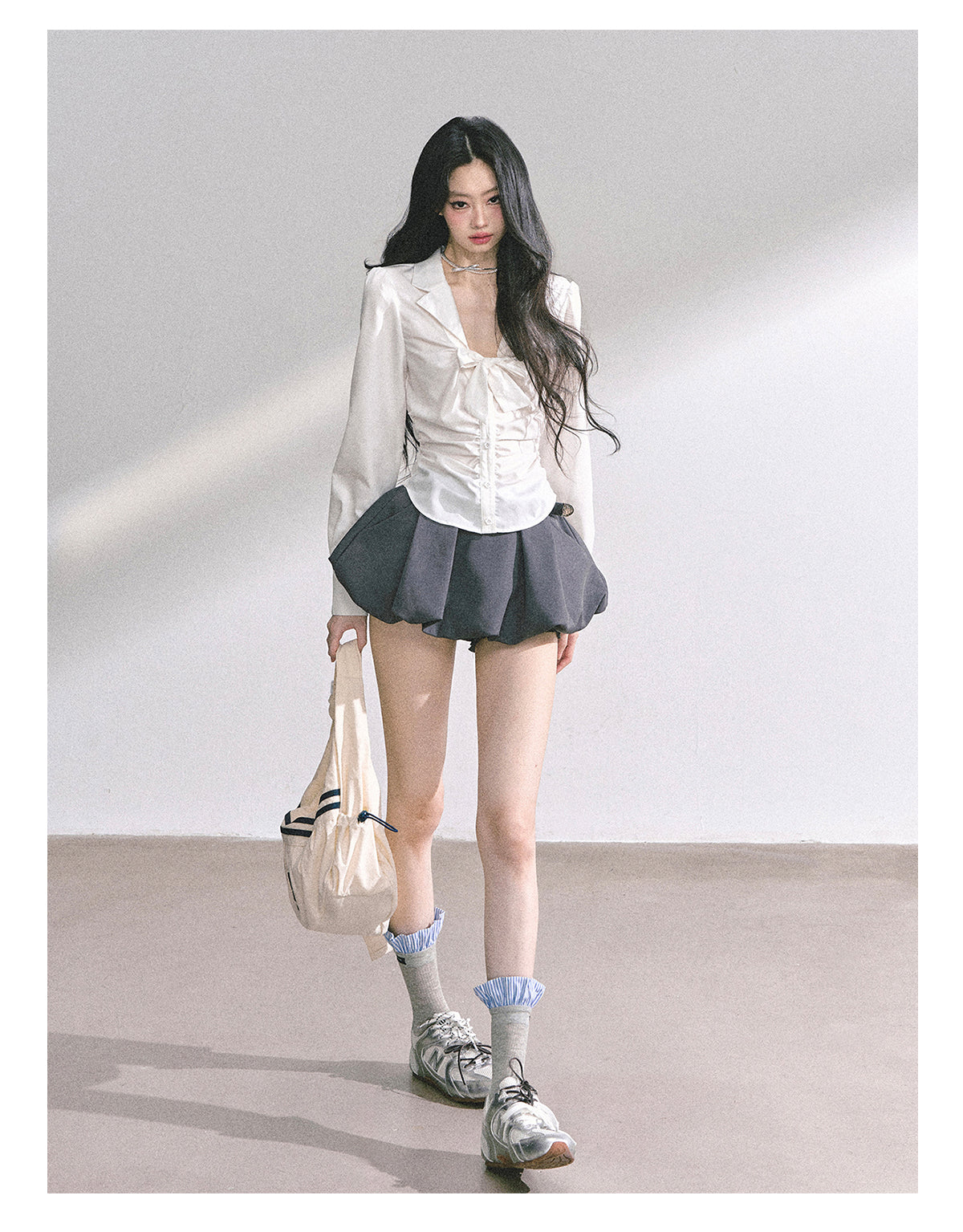 SHAOYEYAN French Bow V-Neck Blouse