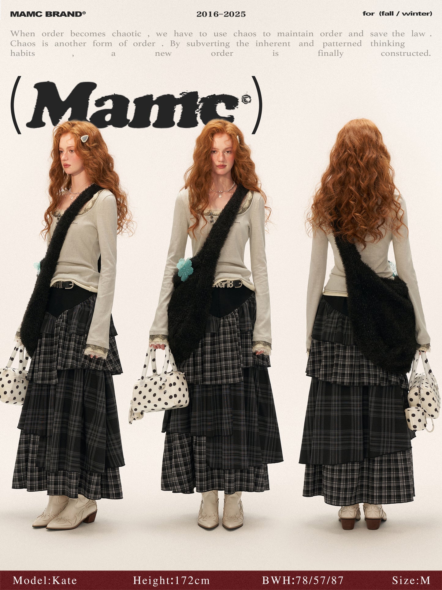 MAMC Fake Two-Layer Square Neck Lace Long Sleeve T-Shirt