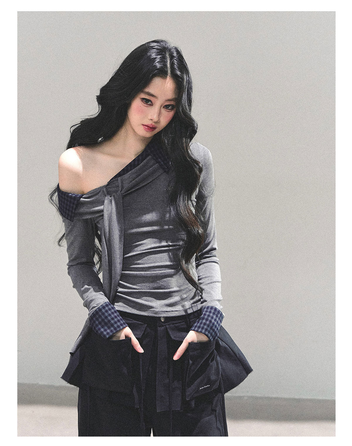 ShaoYeYan She Passes Quietly Fake Two-Layer Knit Top