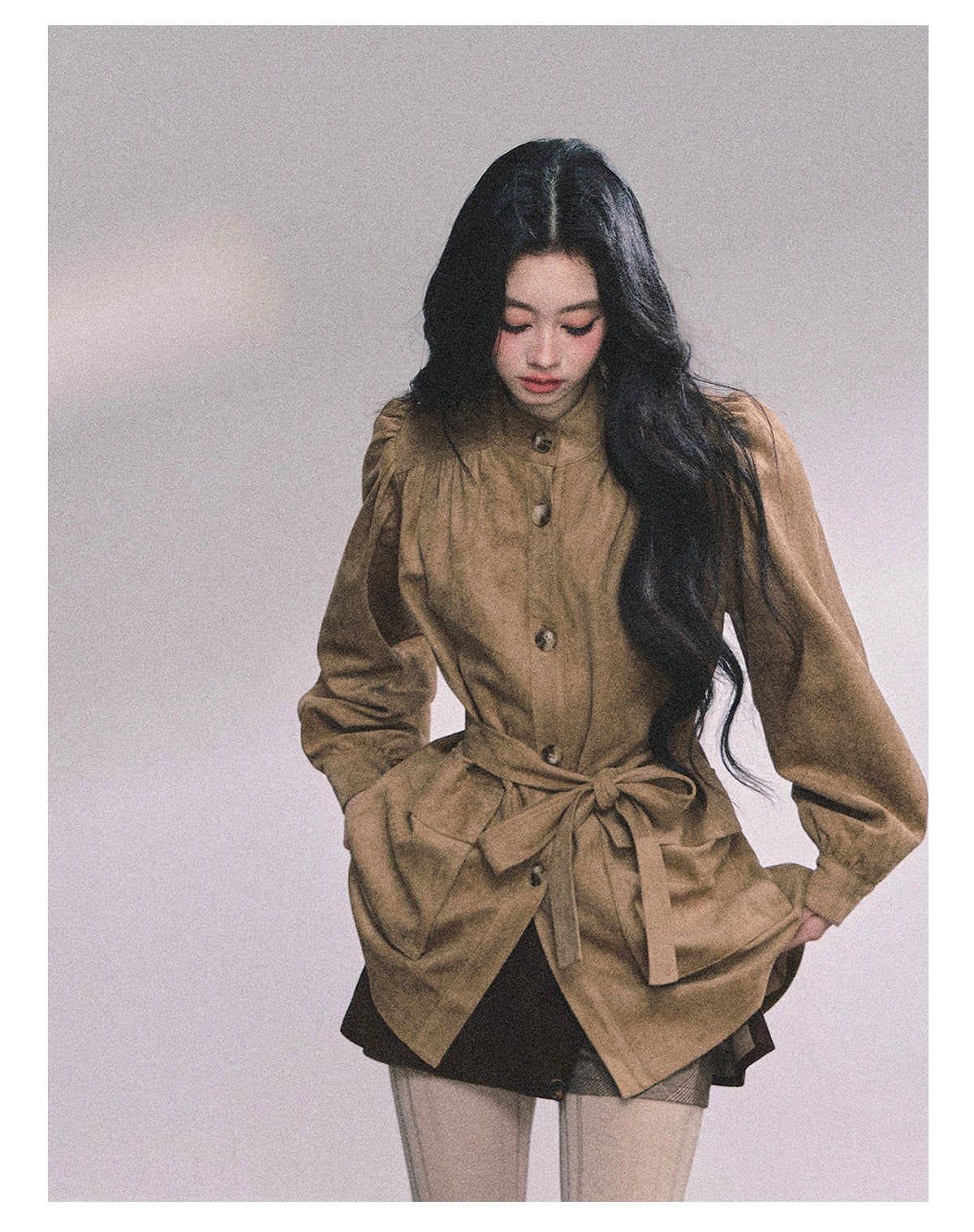 ShaoYeYan Cocoa Warm Brown Premium French Suede Blazer