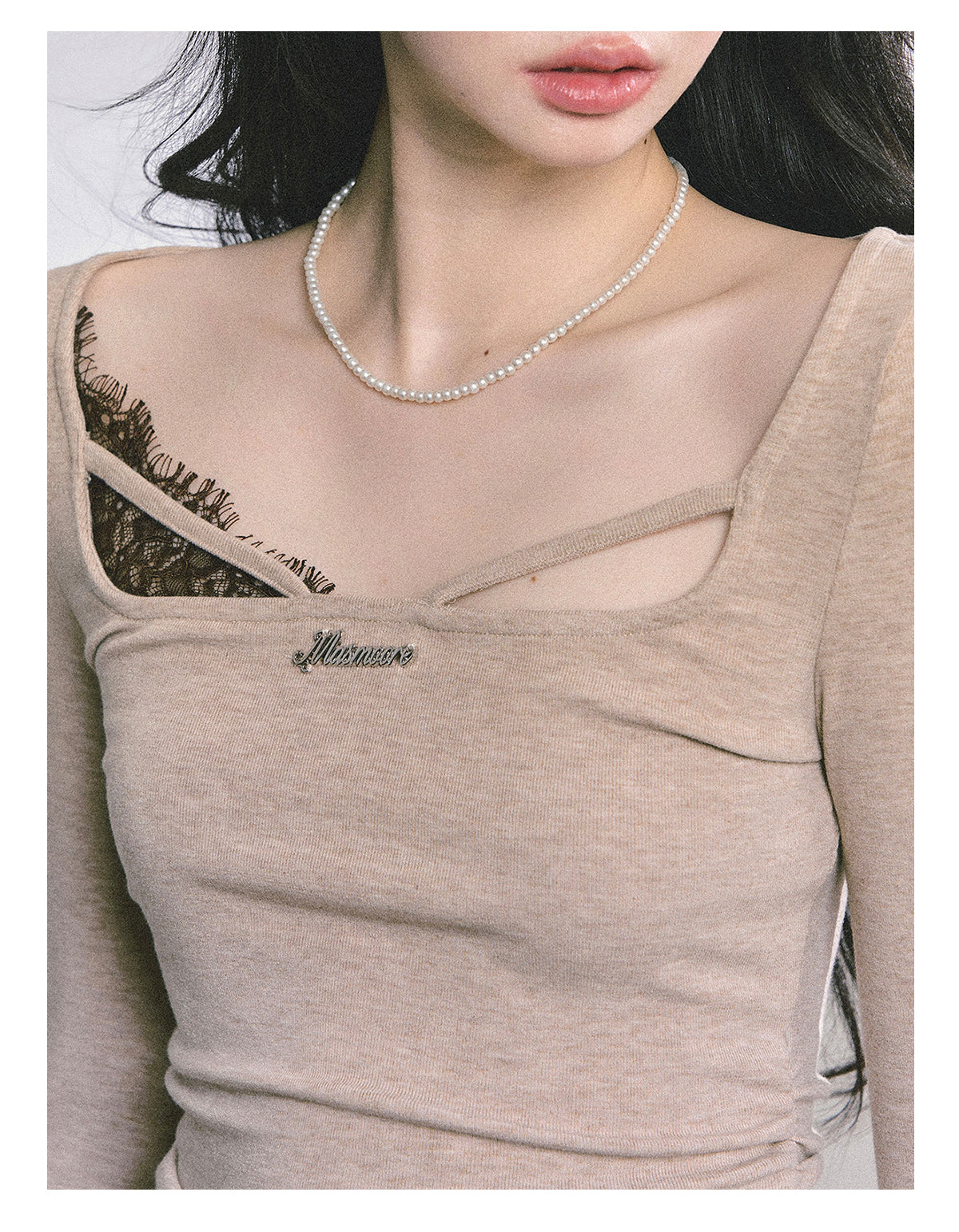ShaoYeYan Long Sleeve Lace T-Shirt
