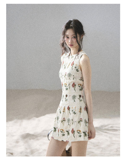 ShaoYeYan Aomalm Mountain Wilds in Bloom French Elegant Floral Dress