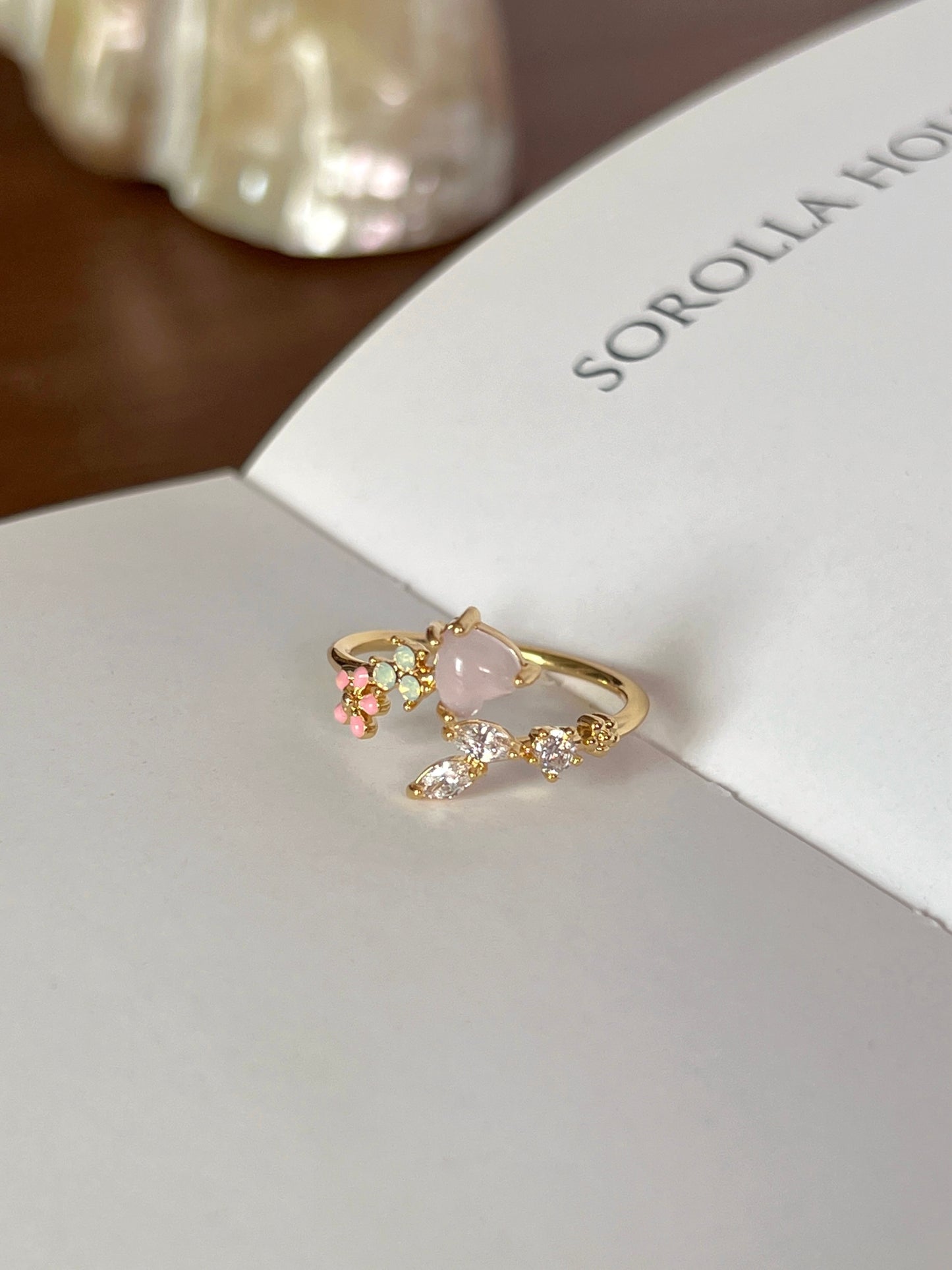 VIGVOG Blue Pearl & Gemstone Ring