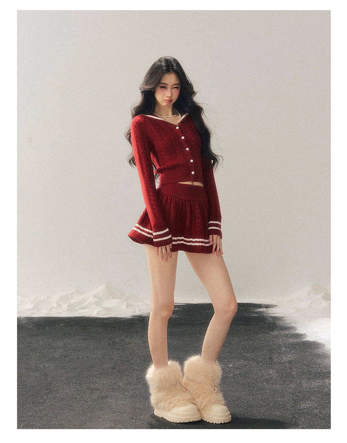 ShaoYeYan Evening Wind Whisper French Knit Set