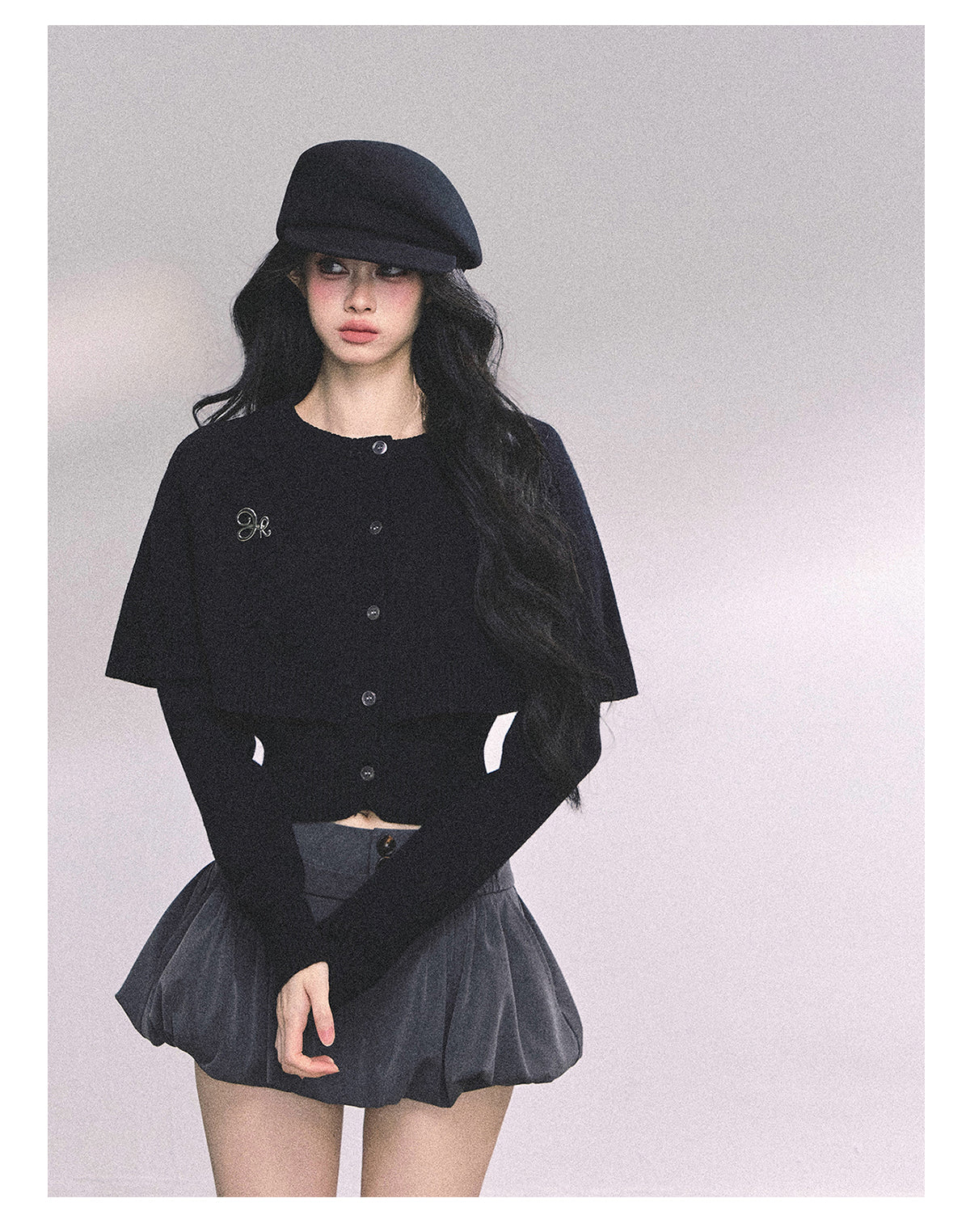 ShaoYeYan Miss Daisy American Knit Cable Cape Sweater