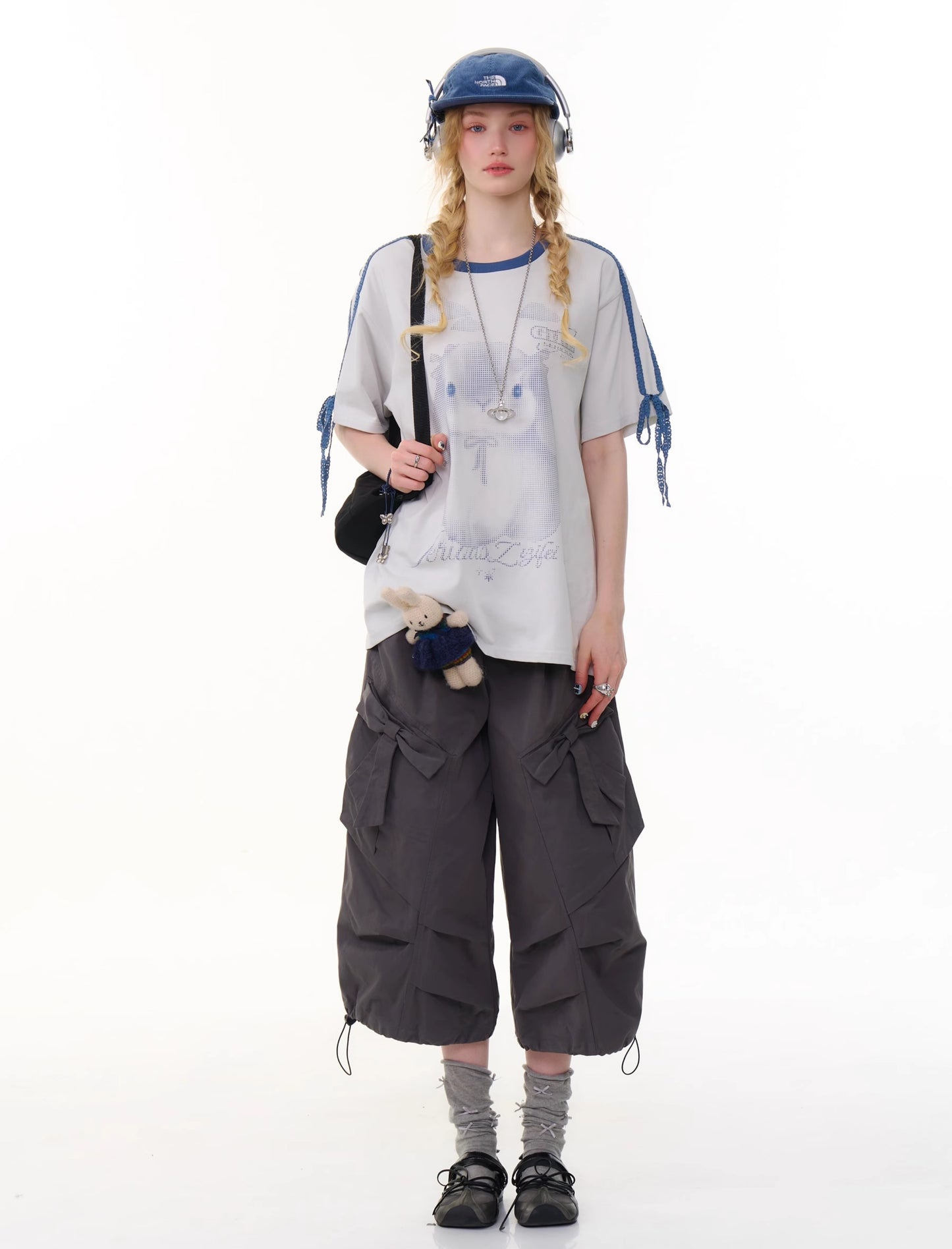 ziziFei Retro Bunny Tie-Front Tee