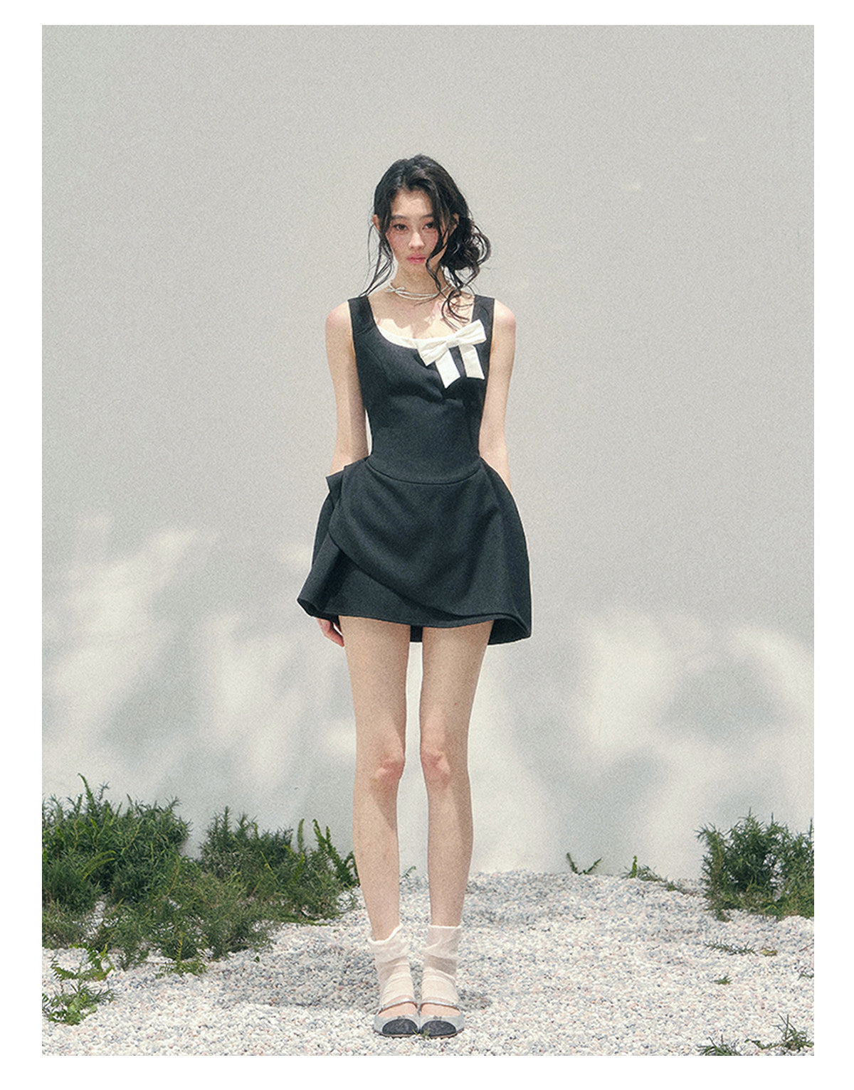 ShaoYeYan Aomalm Her Sweetness Sinks Fake Two-Layer French Dress