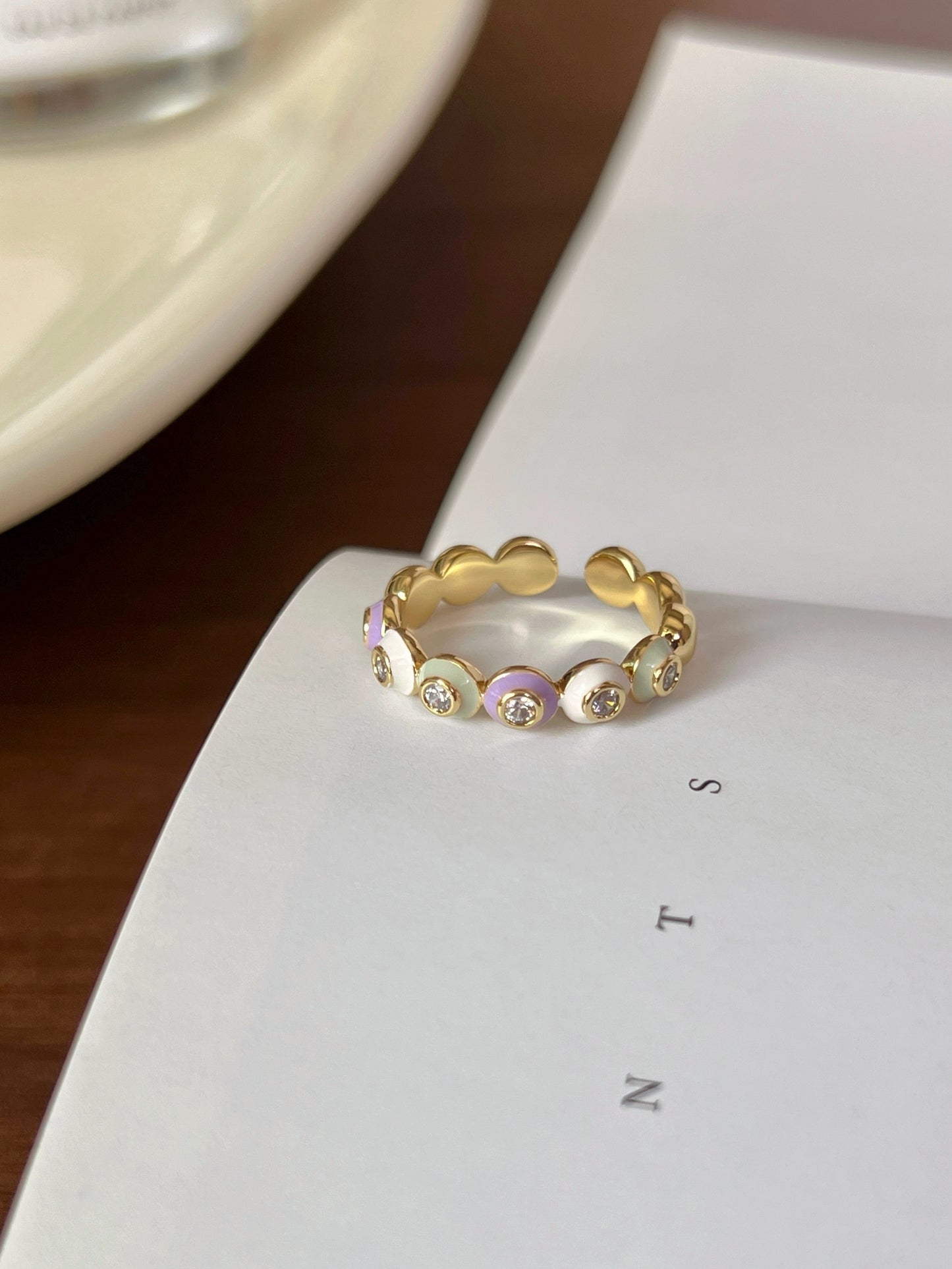 VIGVOG Geometric Chrome Rings