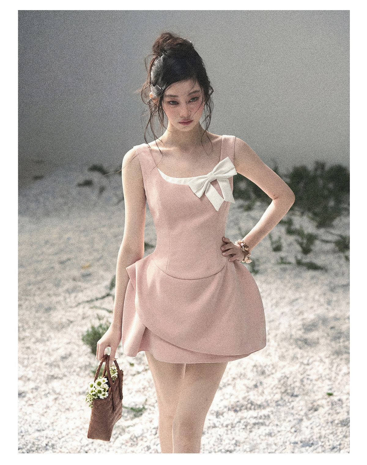 ShaoYeYan Aomalm Her Sweetness Sinks Fake Two-Layer French Dress