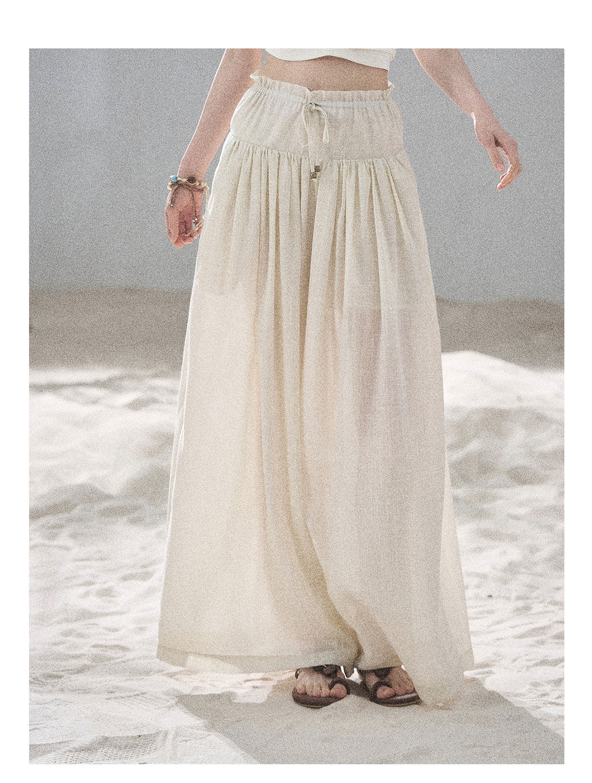 ShaoYeYan Aomalm Watery Clouds Korean Chiffon Wide-Leg Pants