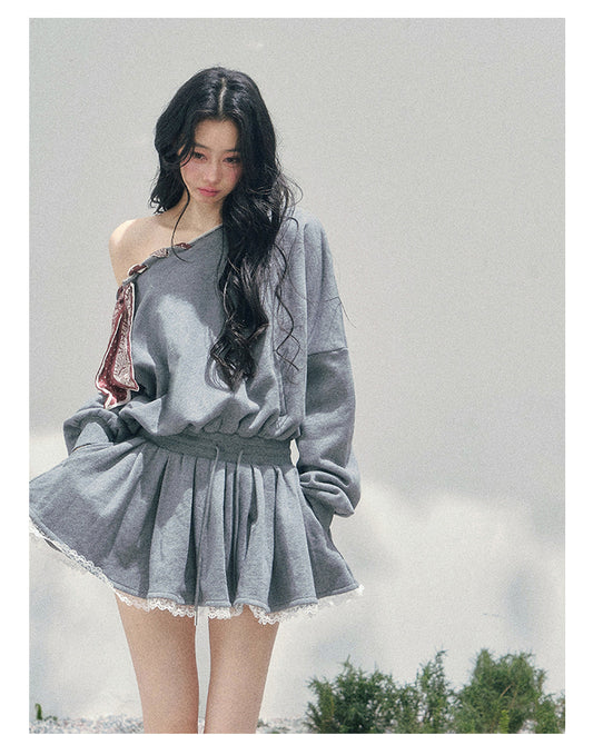 ShaoYeYan Aomalm Wind Like a Maiden Off-Shoulder Sweater Dress