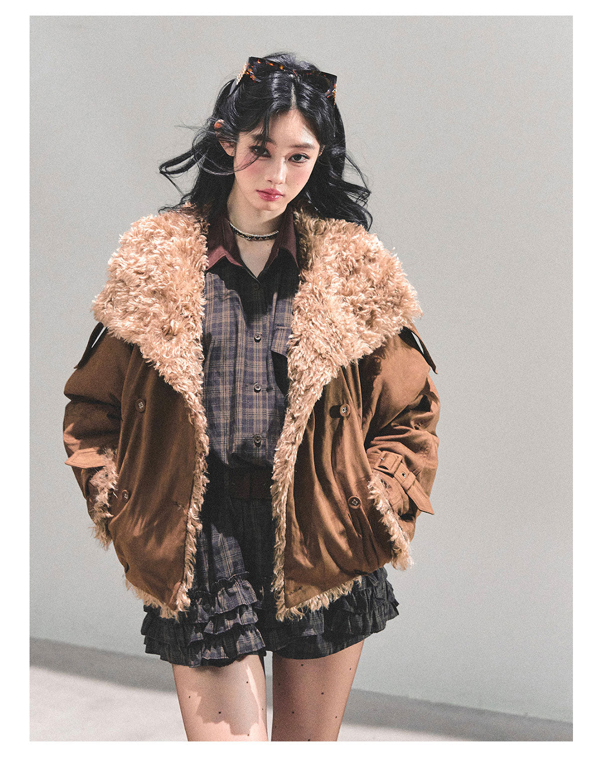 ShaoYeYan Fluffy Winter Lamb Fur Coat