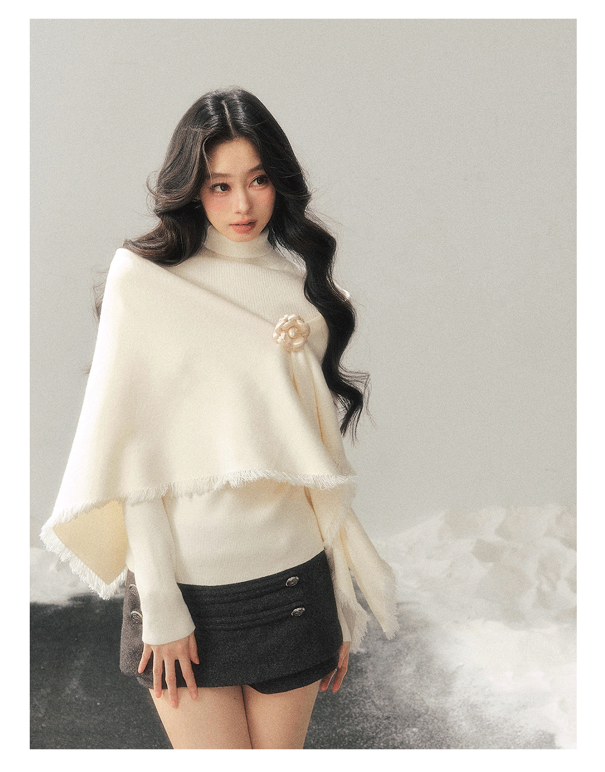 ShaoYeYan Aomalm Muted by Full Moon Sweater & Shawl Set