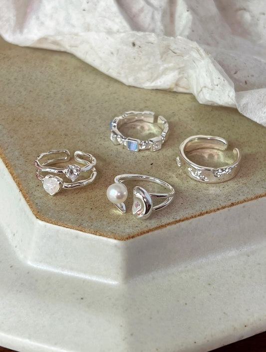 VIGVOG Geometric Pearl Ring
