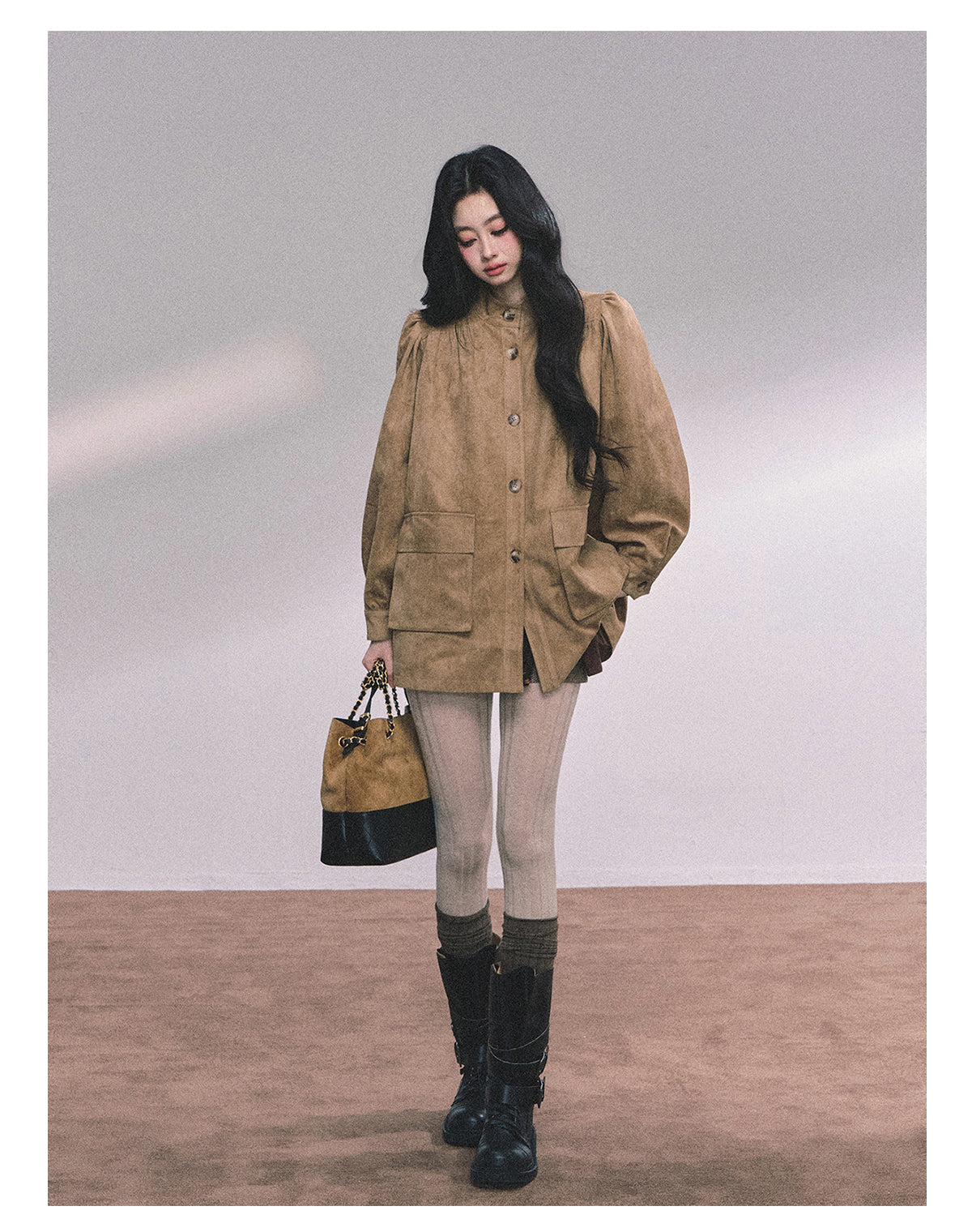 ShaoYeYan Cocoa Warm Brown Premium French Suede Blazer