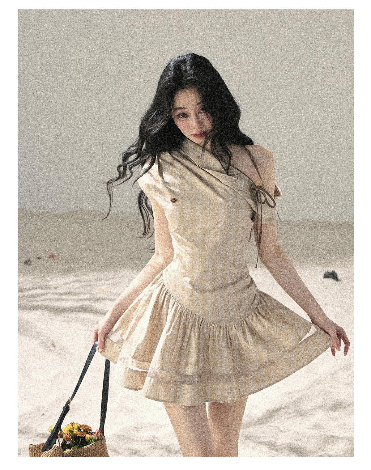 ShaoYeYan Aomalm Traces of the Wind Wasteland Off-Shoulder Dress