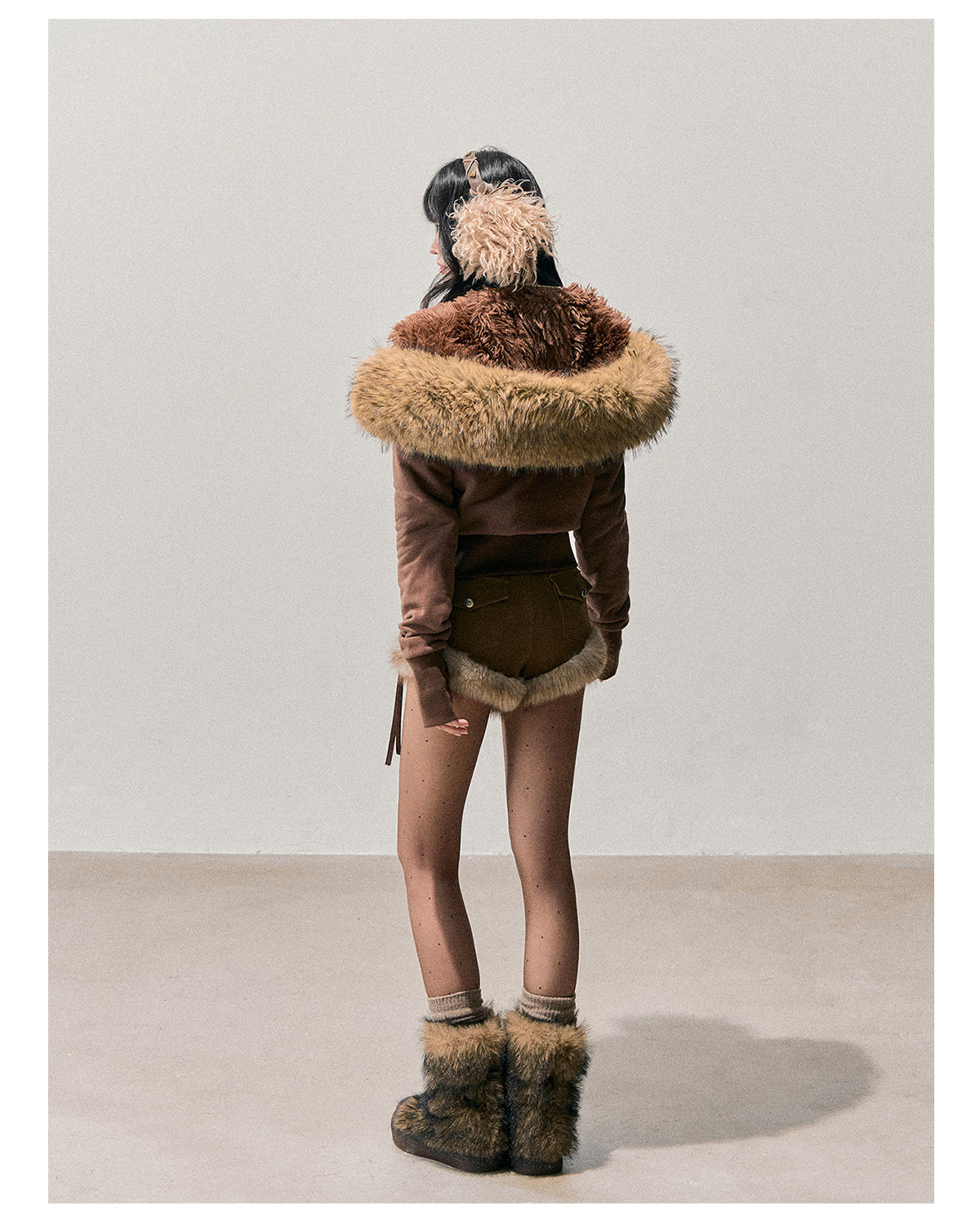 ShaoYeYan Aomalm Warm Wilderness Korean Shearling Hooded Coat