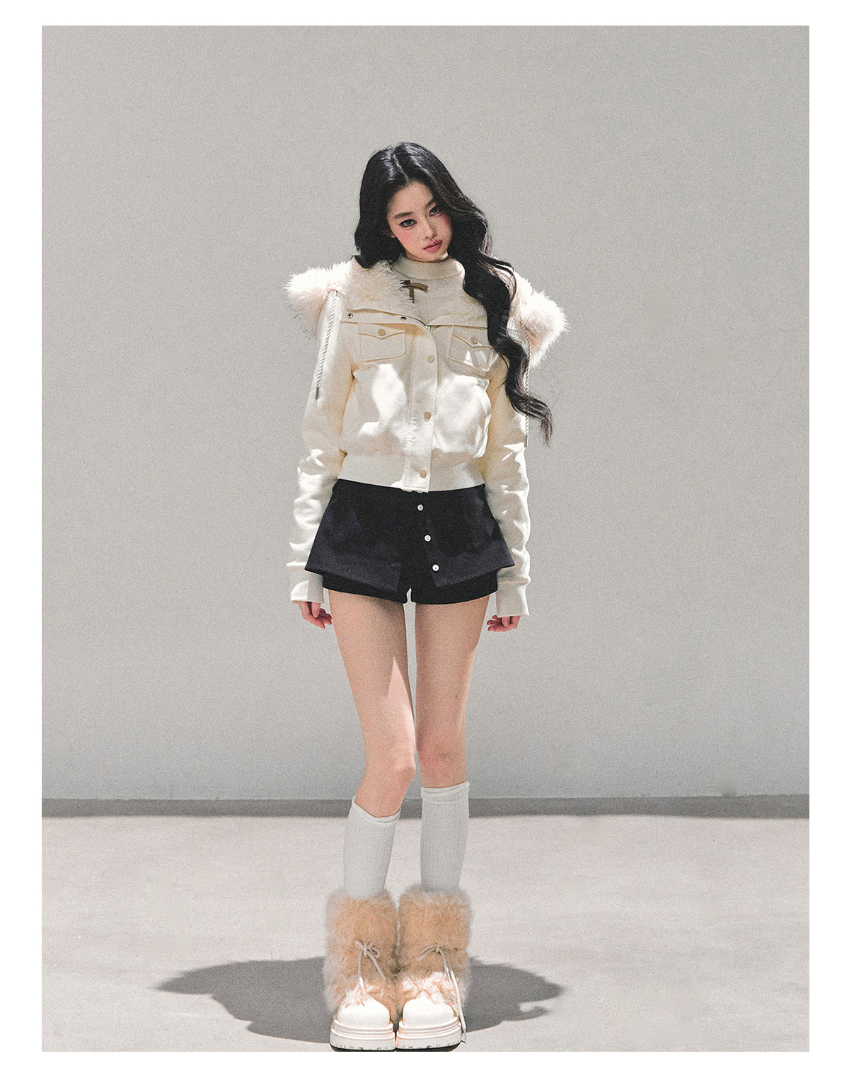 ShaoYeYan Snowflake Embrace Winter Hooded Jacket