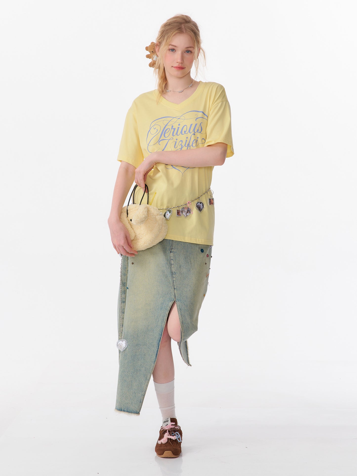 ZiziFei Vintage V-Neck Tee